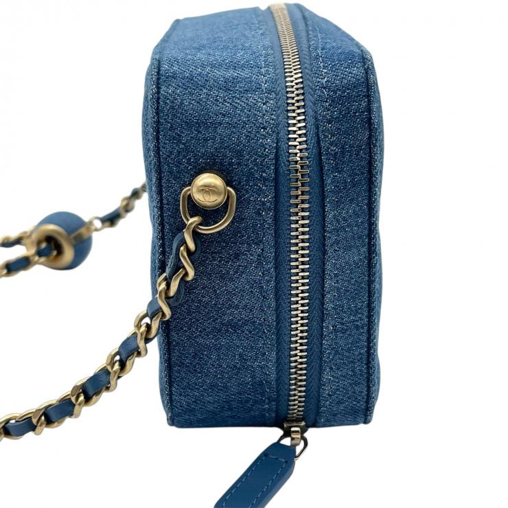 CHANEL シャネル ショルダーバッグ クラッシュ マトラッセ デニム ショルダーバッグ ゴールド金具 31番台 ブルー系 ★美品★★ギャラ付★