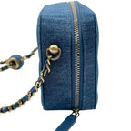 CHANEL シャネル ショルダーバッグ クラッシュ マトラッセ デニム ショルダーバッグ ゴールド金具 31番台 ブルー系 ★美品★★ギャラ付★