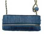 CHANEL シャネル ショルダーバッグ クラッシュ マトラッセ デニム ショルダーバッグ ゴールド金具 31番台 ブルー系 ★美品★★ギャラ付★