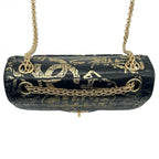 CHANEL シャネル 2.55 グラフィティ Wチェーンショルダーバッグ Wフラップ 型押し ゴールド金具 28番台 ★美品★★ギャラ付★