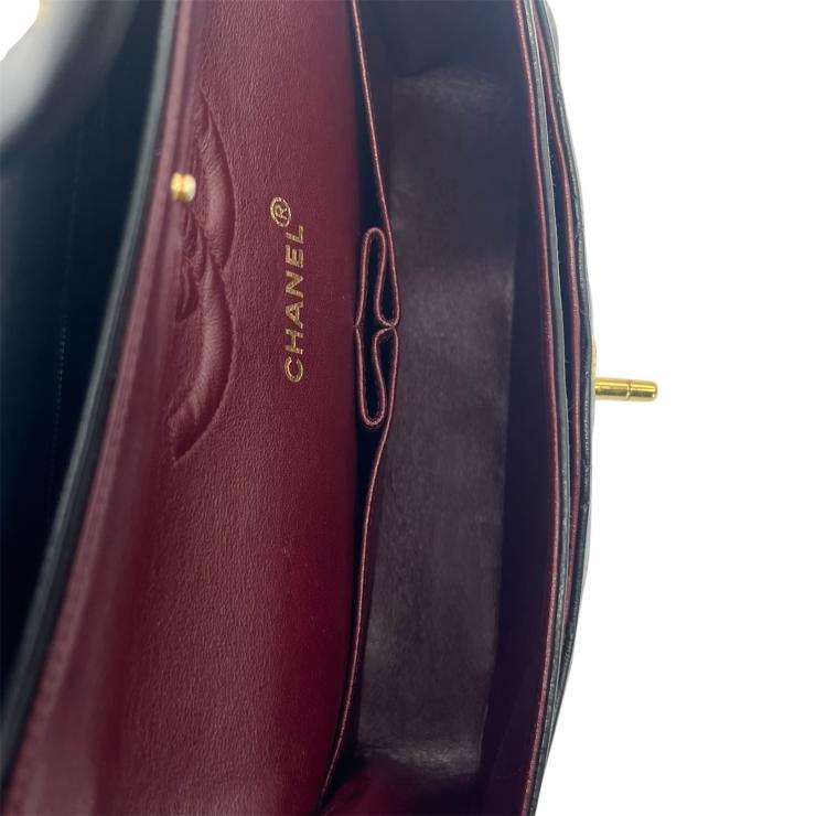 CHANEL シャネル マトラッセ 25 ココマーク ダブルフラップ ダブルチェーン ショルダーバッグ ラムスキン ブラック ゴールド金具 ★ギャラ付★