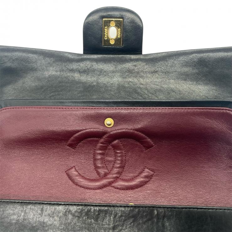 CHANEL シャネル マトラッセ 25 ココマーク ダブルフラップ ダブルチェーン ショルダーバッグ ラムスキン ブラック ゴールド金具 ★ギャラ付★