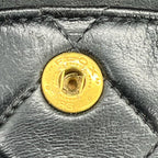 CHANEL シャネル マトラッセ 25 ココマーク ダブルフラップ ダブルチェーン ショルダーバッグ ラムスキン ブラック ゴールド金具 ★ギャラ付★