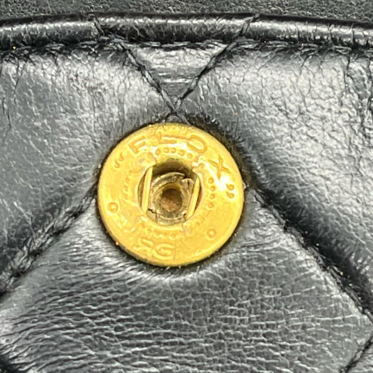 CHANEL シャネル マトラッセ 25 ココマーク ダブルフラップ ダブルチェーン ショルダーバッグ ラムスキン ブラック ゴールド金具 ★ギャラ付★
