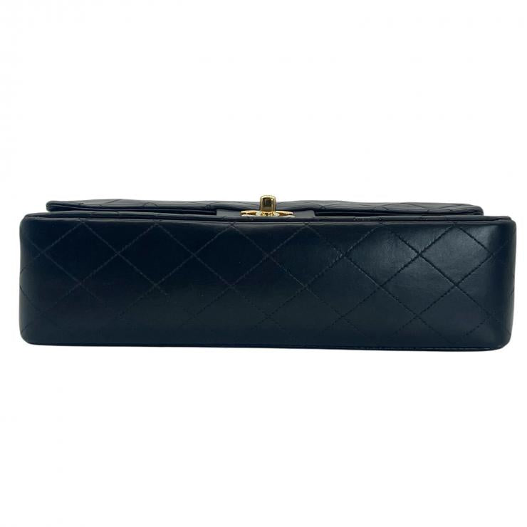 CHANEL シャネル マトラッセ 25 ココマーク ダブルフラップ ダブルチェーン ショルダーバッグ ラムスキン ブラック ゴールド金具 ★ギャラ付★
