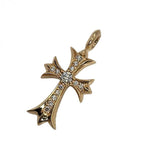 CHROME HEARTS クロムハーツ タイニーCHクロス 22K PAVEダイヤ ゴールドネックレストップ ピンクゴールド Fサイズ ★新品★