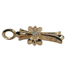 CHROME HEARTS クロムハーツ タイニーCHクロス 22K PAVEダイヤ ゴールドネックレストップ ピンクゴールド Fサイズ ★新品★