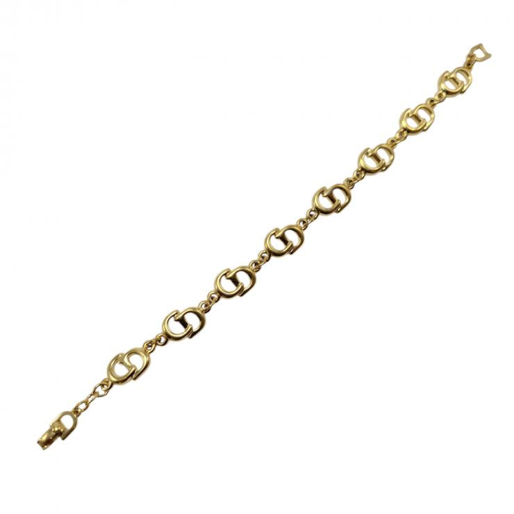 Christian Dior クリスチャンディオール ブレスレット CDロゴチェーン ゴールド色 ★良品★