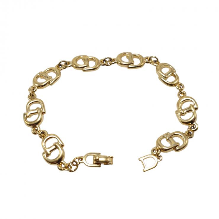 Christian Dior クリスチャンディオール ブレスレット CDロゴチェーン ゴールド色 ★良品★