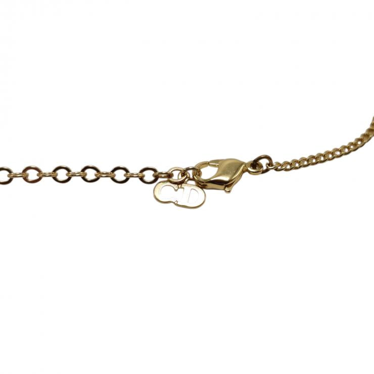 Christian Dior クリスチャンディオール ネックレス ディオールロゴ ゴールド調 ★良品★