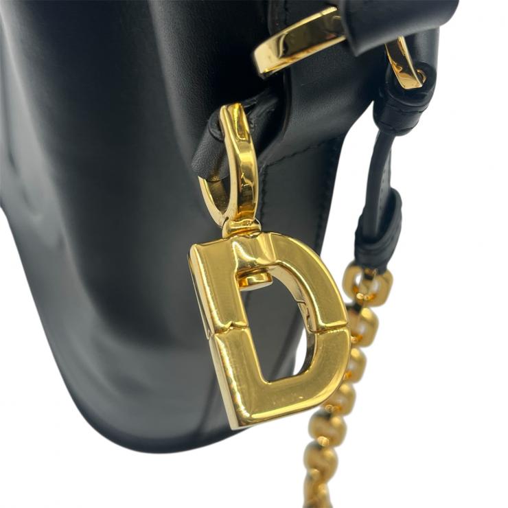Christian Dior クリスチャンディオール セストディオール ショルダーバッグ バッグ ブラック カーフスキン ★美品★