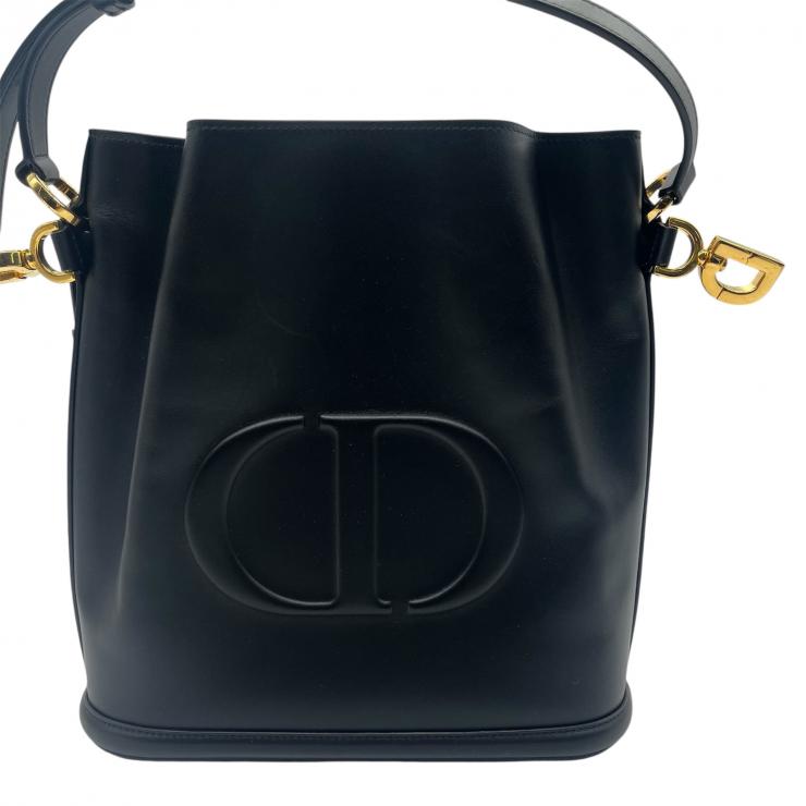 Christian Dior クリスチャンディオール セストディオール ショルダーバッグ バッグ ブラック カーフスキン ★美品★