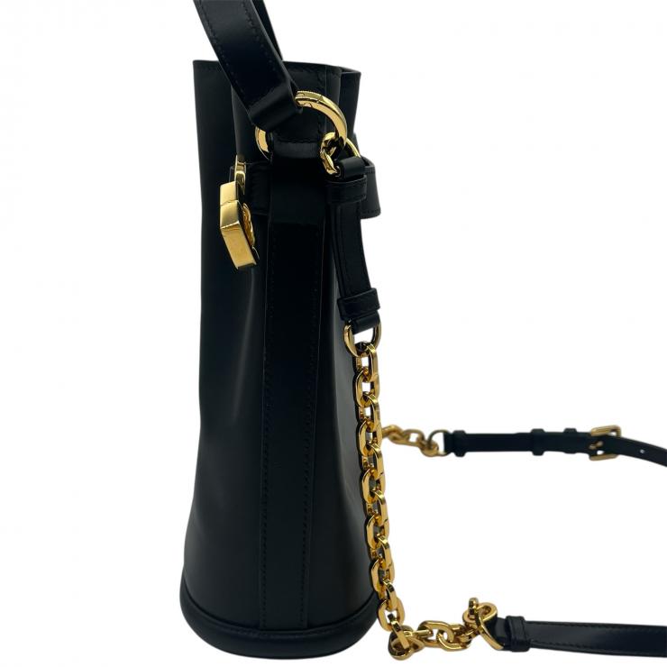 Christian Dior クリスチャンディオール セストディオール ショルダーバッグ バッグ ブラック カーフスキン ★美品★