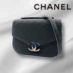 CHANEL シャネル マトラッセ ココマーク キルティング チェーンショルダーバッグ キャビアスキン ブラック ゴールド金具 ★美品★