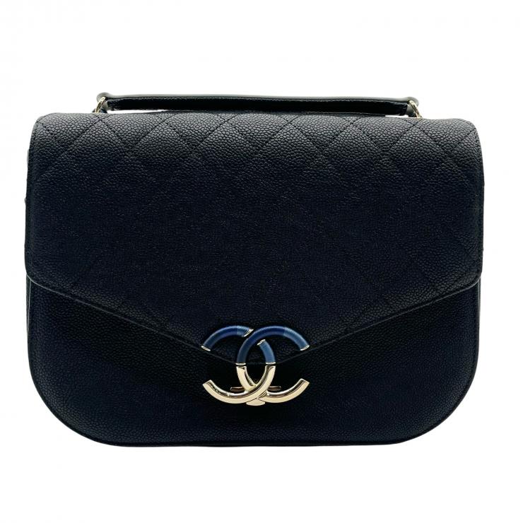 CHANEL シャネル マトラッセ ココマーク キルティング チェーンショルダーバッグ キャビアスキン ブラック ゴールド金具 ★美品★