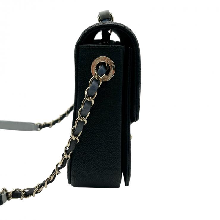 CHANEL シャネル マトラッセ ココマーク キルティング チェーンショルダーバッグ キャビアスキン ブラック ゴールド金具 ★美品★
