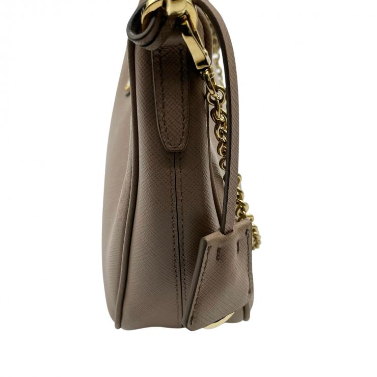 PRADA プラダ Re-Edition 2005 サフィアーノ チェーンショルダーバッグ ハンドバック 三角プレートロゴ レザー 1BH204 ★美品★