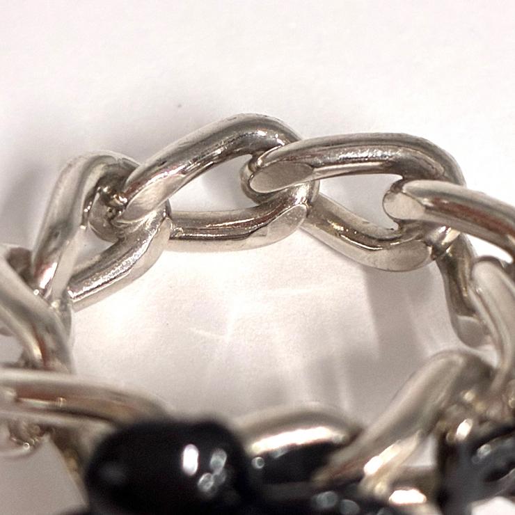 CHANEL シャネル カメリアモチーフ ココマーク リング 13号 指輪 04P 2004年 春夏コレクション アクセサリー シルバーカラー ブラック