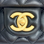 CHANEL シャネル マトラッセ ラムスキン ココマーク アジャスター チェーン フラップ ショルダーバック ランダムプレート ブラック ★美品★