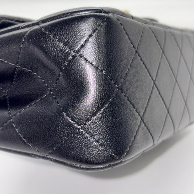 CHANEL シャネル マトラッセ ラムスキン ココマーク アジャスター チェーン フラップ ショルダーバック ランダムプレート ブラック ★美品★