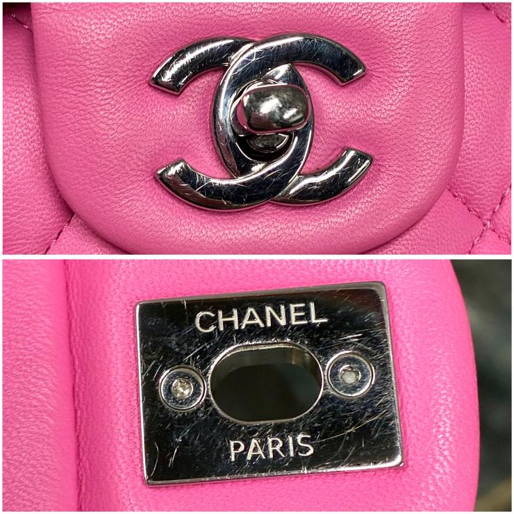 CHANEL シャネル マトラッセ25 ダブルフラップ チェーン ショルダーバッグ ラムスキン シルバー金具 ピンク 31番台 ★美品★ ★箱付★
