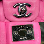 CHANEL シャネル マトラッセ25 ダブルフラップ チェーン ショルダーバッグ ラムスキン シルバー金具 ピンク 31番台 ★美品★ ★箱付★