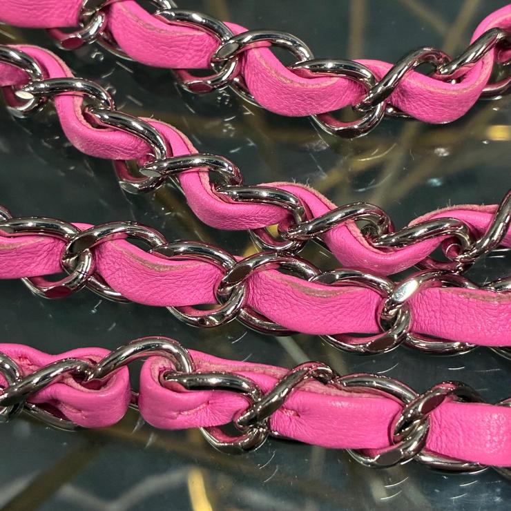 CHANEL シャネル マトラッセ25 ダブルフラップ チェーン ショルダーバッグ ラムスキン シルバー金具 ピンク 31番台 ★美品★ ★箱付★