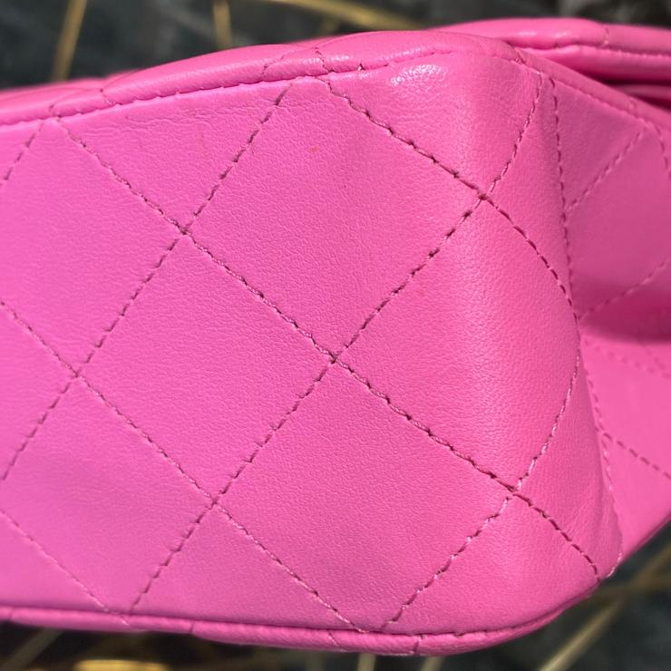 CHANEL シャネル マトラッセ25 ダブルフラップ チェーン ショルダーバッグ ラムスキン シルバー金具 ピンク 31番台 ★美品★ ★箱付★