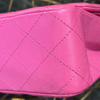 CHANEL シャネル マトラッセ25 ダブルフラップ チェーン ショルダーバッグ ラムスキン シルバー金具 ピンク 31番台 ★美品★ ★箱付★