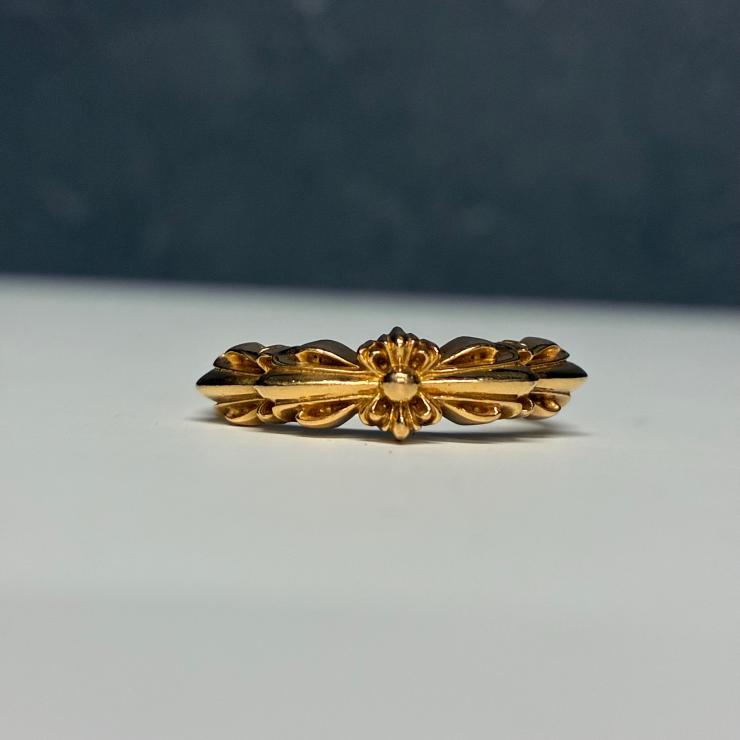 CHROME HEARTS クロムハーツ ベイビークラシック ダブルフローラルクロス ゴールド 22K 20号 リング 指輪 ★極美品★ ★インボイス付★