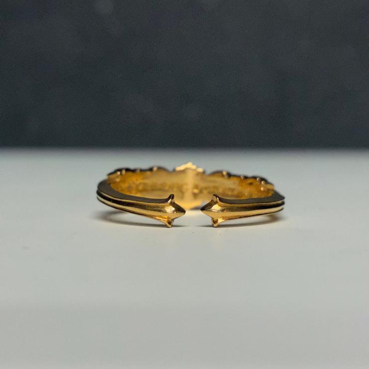 CHROME HEARTS クロムハーツ ベイビークラシック ダブルフローラルクロス ゴールド 22K 20号 リング 指輪 ★極美品★ ★インボイス付★