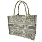 CHRISTIAN DIOR クリスチャンディオール ブックトート トワル・ドゥ・ジュイ エンブロイダリー グレーキャンバス レディース ★中古★
