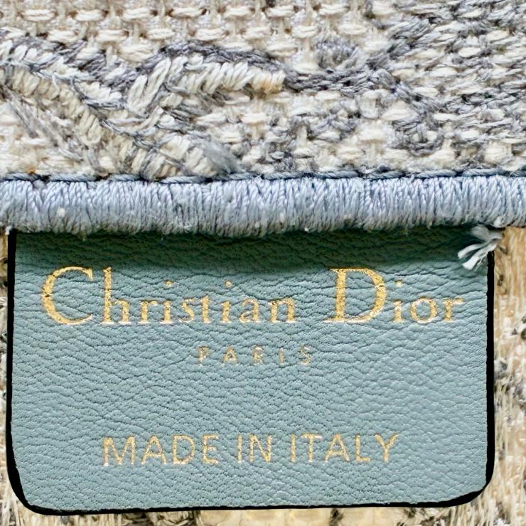 CHRISTIAN DIOR クリスチャンディオール ブックトート トワル・ドゥ・ジュイ エンブロイダリー グレーキャンバス レディース ★中古★