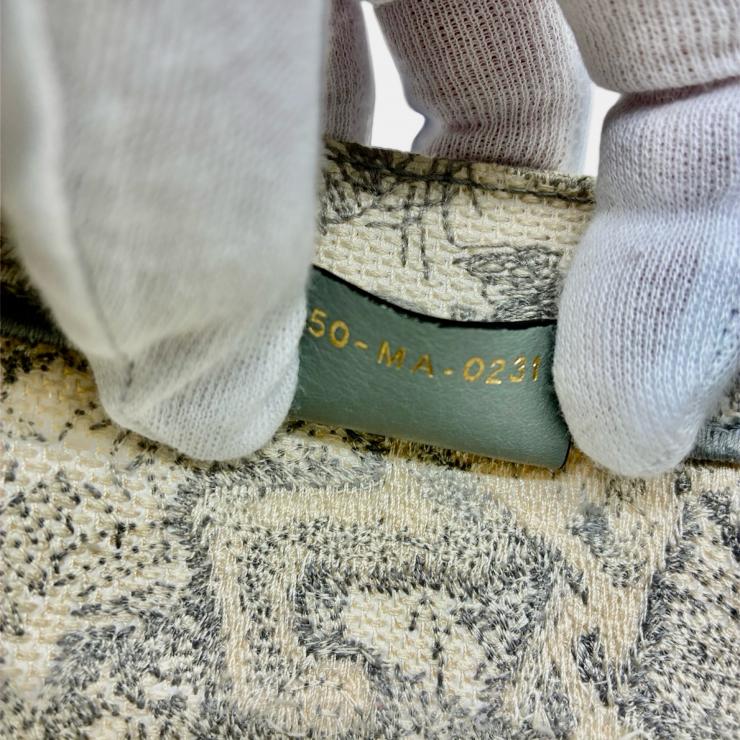 CHRISTIAN DIOR クリスチャンディオール ブックトート トワル・ドゥ・ジュイ エンブロイダリー グレーキャンバス レディース ★中古★