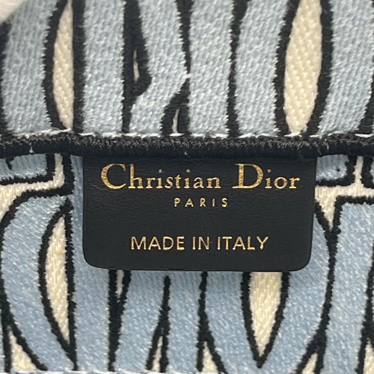 CHRISTIAN DIOR クリスチャンディオール ミスディオール ブックトート ミディアム キャンバストートバッグ ブルーxブラック 50MA★5264 ★日本限定★ギャラ付★