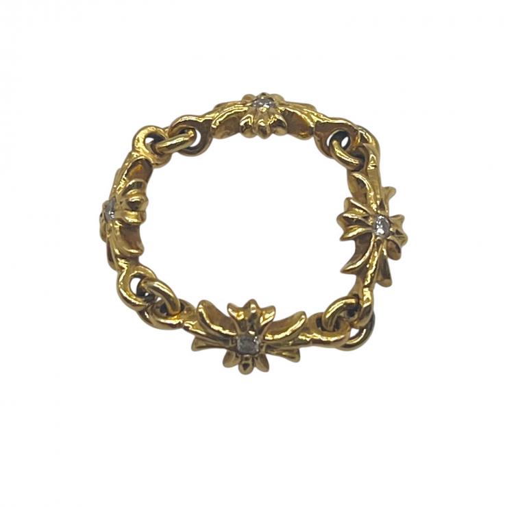 Chrome Ｈearts クロムハーツ タイニーECHプラス リング 指輪 K22 イエローゴールド ダイヤ 9.5号 ★インボイス付★★美品★