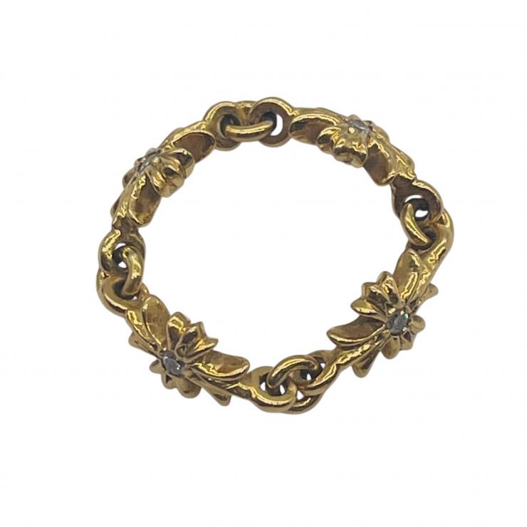 Chrome Ｈearts クロムハーツ タイニーECHプラス リング 指輪 K22 イエローゴールド ダイヤ 9.5号 ★インボイス付★★美品★
