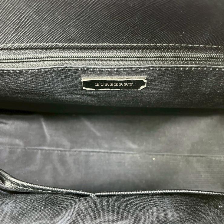 Burberry バーバリー ハンドバッグ バッグ 鞄 ノバチェック チェック柄 ブラックレザー レザー キャンバス ベージュ系 ブラック レディース ★中古品★