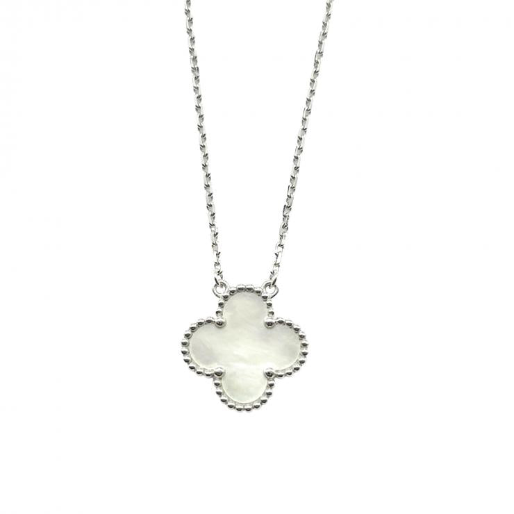 VanCleef & Arpels ヴァンクリーフ＆アーペル ヴィンテージアルハンブラ マザオブパール ネックレス ジュエリー K18WG ホワイトゴールド ★ギャラ★