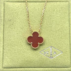 VanCleef & Arpels ヴァンクリーフ＆アーペル ヴィンテージアルハンブラ ネックレス カーネリアン ネックレス アクセサリー K18 ★保証書★