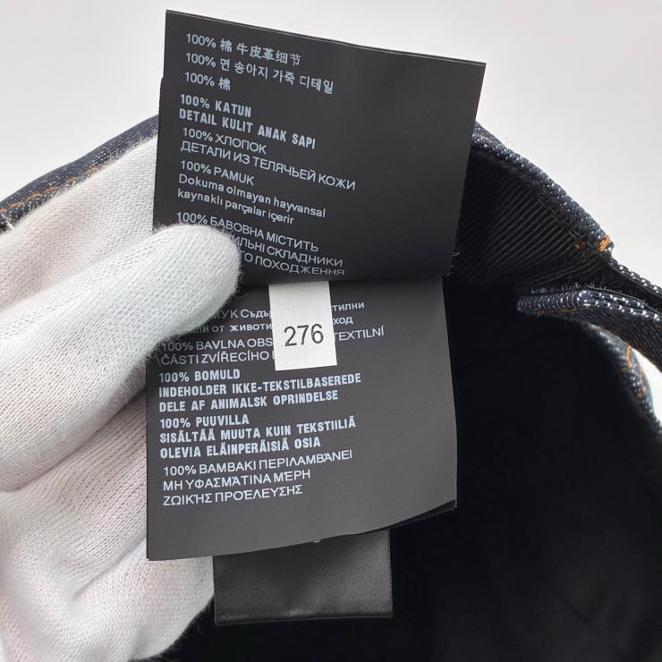 PRADA プラダ トライアングルロゴ ベースボールキャップ 帽子 コットン デニム サイズXL 2HC274 ファッション小物 ★美品★ ★袋付★
