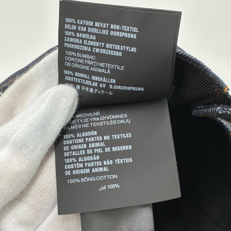 PRADA プラダ トライアングルロゴ ベースボールキャップ 帽子 コットン デニム サイズXL 2HC274 ファッション小物 ★美品★ ★袋付★