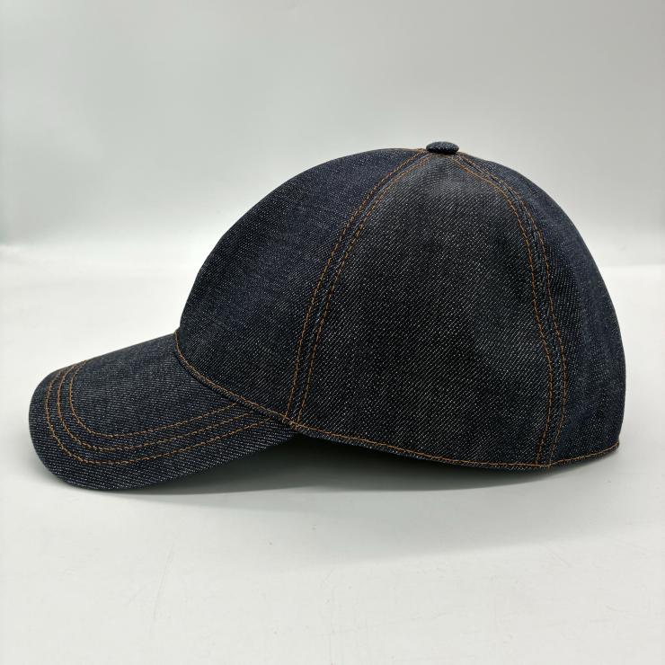 PRADA プラダ トライアングルロゴ ベースボールキャップ 帽子 コットン デニム サイズXL 2HC274 ファッション小物 ★美品★ ★袋付★