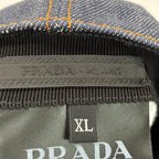 PRADA プラダ トライアングルロゴ ベースボールキャップ 帽子 コットン デニム サイズXL 2HC274 ファッション小物 ★美品★ ★袋付★