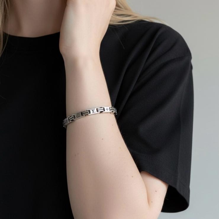 LOUIS VUITTON ルイヴィトン M1149M LVテーラー ブレスレット アクセサリー AG925 シルバー M ★美品★