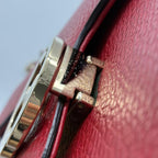GUCCI グッチ インターロッキングG レザー チェーン ハンド ショルダーバッグ 2WAY レッド ゴールド金具 ★袋付★ ★美品★