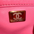 CHANEL シャネル マトラッセ ラムスキン バケットバッグ レターチェーン ランダムプレート ゴールドカラー ピンク ★美品★★袋付★