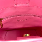 CHANEL シャネル マトラッセ ラムスキン バケットバッグ レターチェーン ランダムプレート ゴールドカラー ピンク ★美品★★袋付★