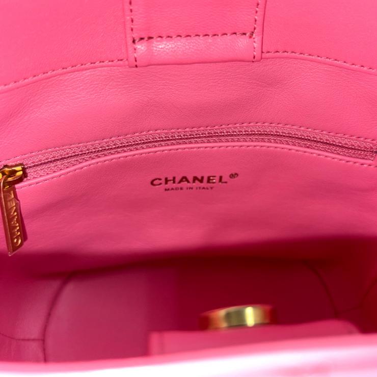 CHANEL シャネル マトラッセ ラムスキン バケットバッグ レターチェーン ランダムプレート ゴールドカラー ピンク ★美品★★袋付★