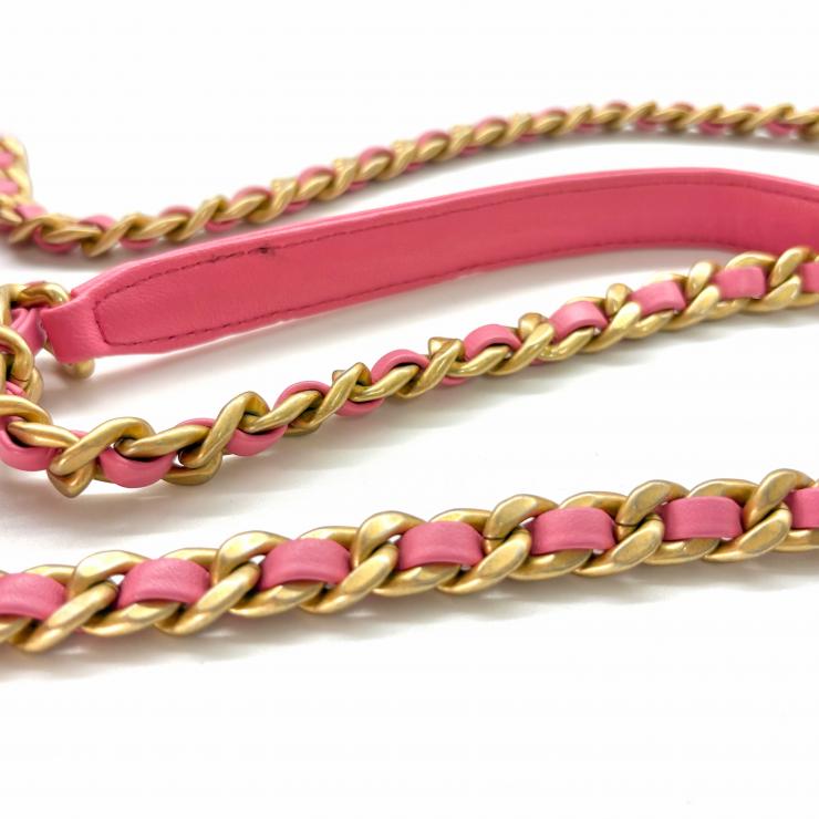 CHANEL シャネル マトラッセ ラムスキン バケットバッグ レターチェーン ランダムプレート ゴールドカラー ピンク ★美品★★袋付★